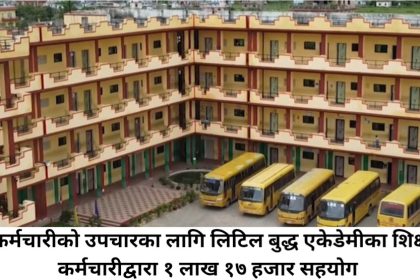 पूर्वकर्मचारीको उपचारका लागि लिटिल बुद्ध एकेडेमीका शिक्षक–कर्मचारीद्वारा १ लाख १७ हजार सहयोग