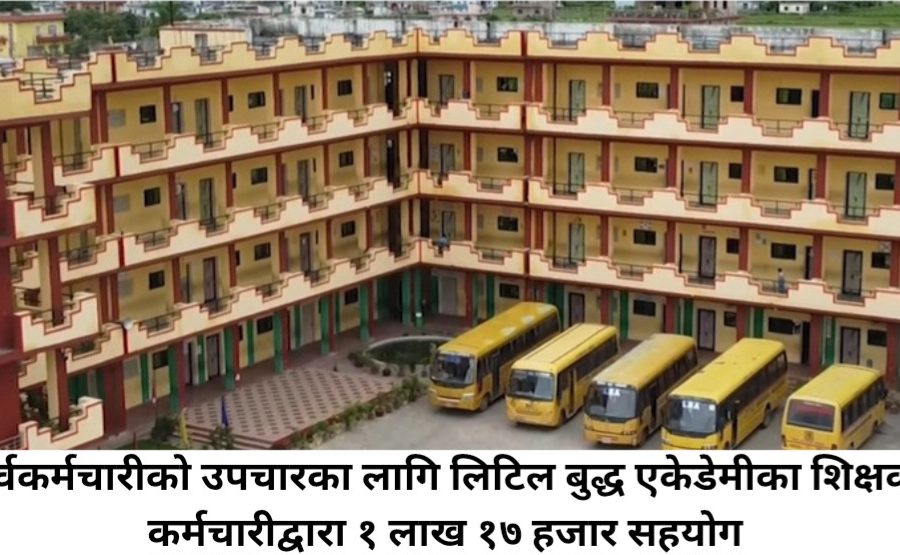 पूर्वकर्मचारीको उपचारका लागि लिटिल बुद्ध एकेडेमीका शिक्षक–कर्मचारीद्वारा १ लाख १७ हजार सहयोग